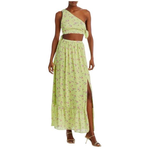 NWT! WAYF Darlin Women's Chiffon Floral Cut-Out Maxi Dress - Size Medium - Picture 1 of 7
